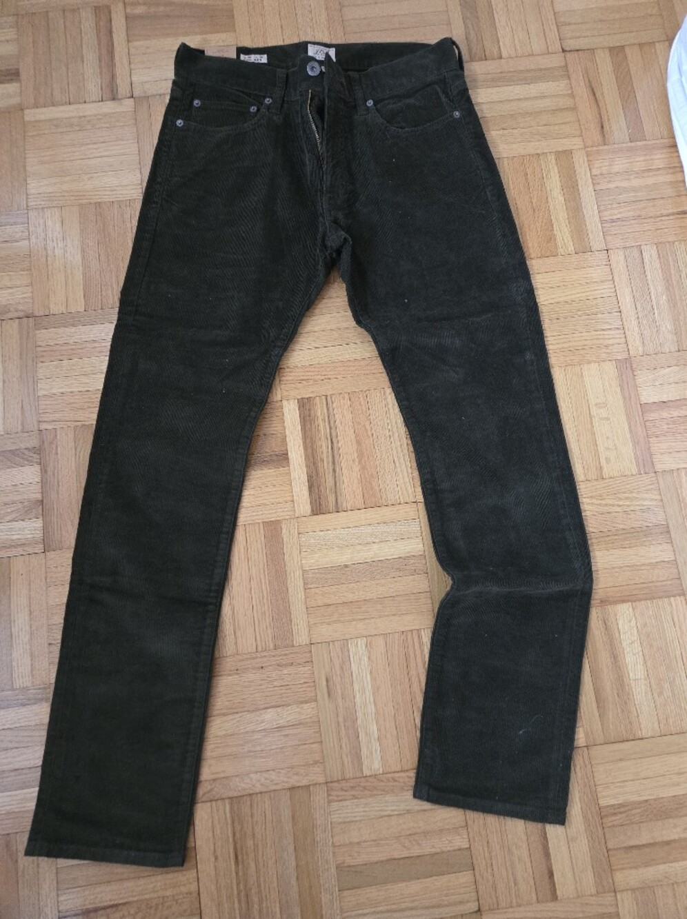 Brand New With Tags J Crew Men's Brown Corduroy Stretch Slim Jeans